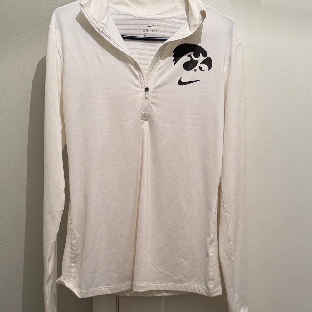 Nike White Dri-FIT Long Sleeve Top